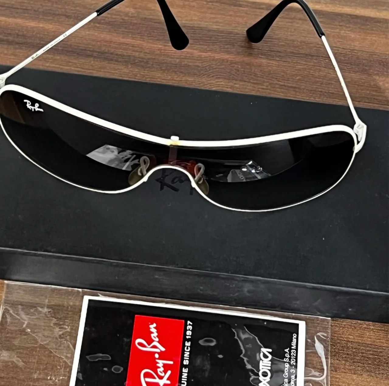 Óculos Ray-Ban Original RB3211 Shield Máscara Branco - Foto 2