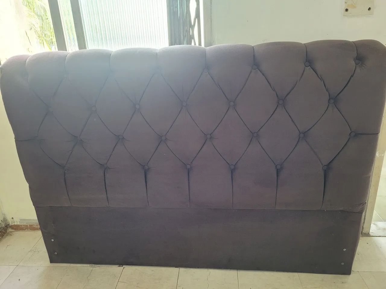 Cabeceira Quen Size em Suede Marrom - Foto 2
