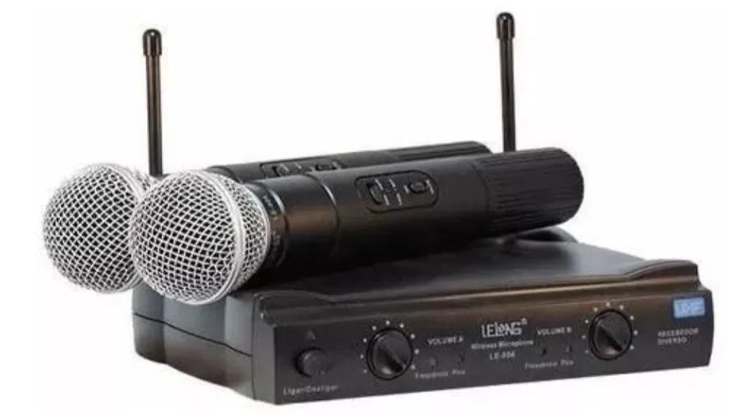 Par de microfone sem fio uhf profissional 