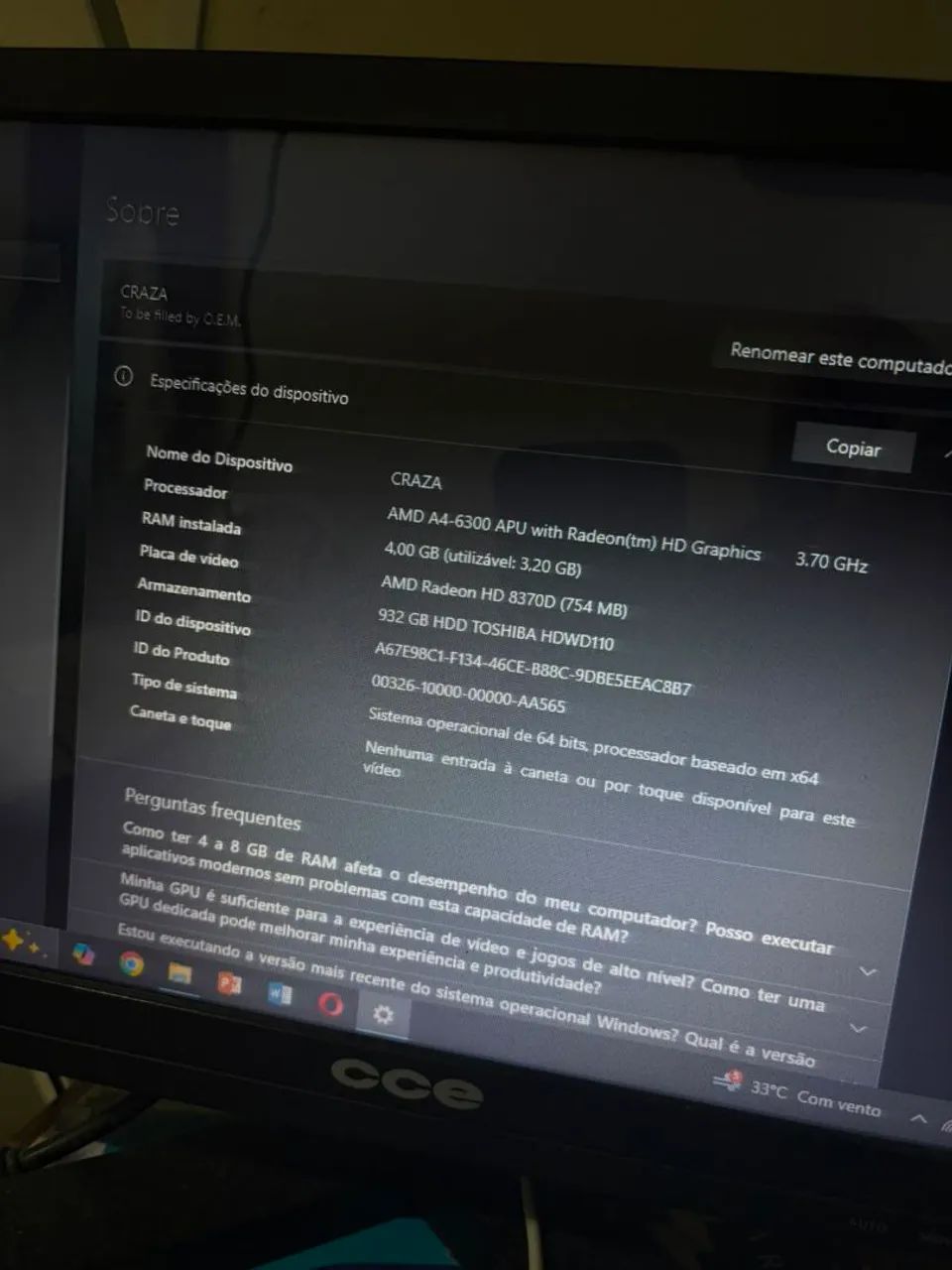 Computador de mesa  - Foto 2