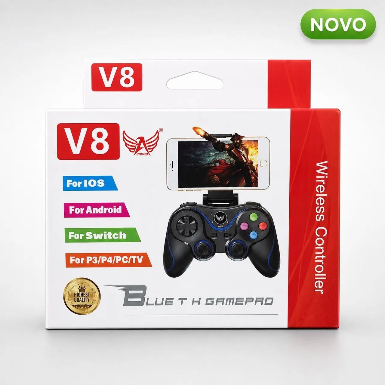 Controle Joystick Bluetooth Com Suporte Para Celular - Foto 2