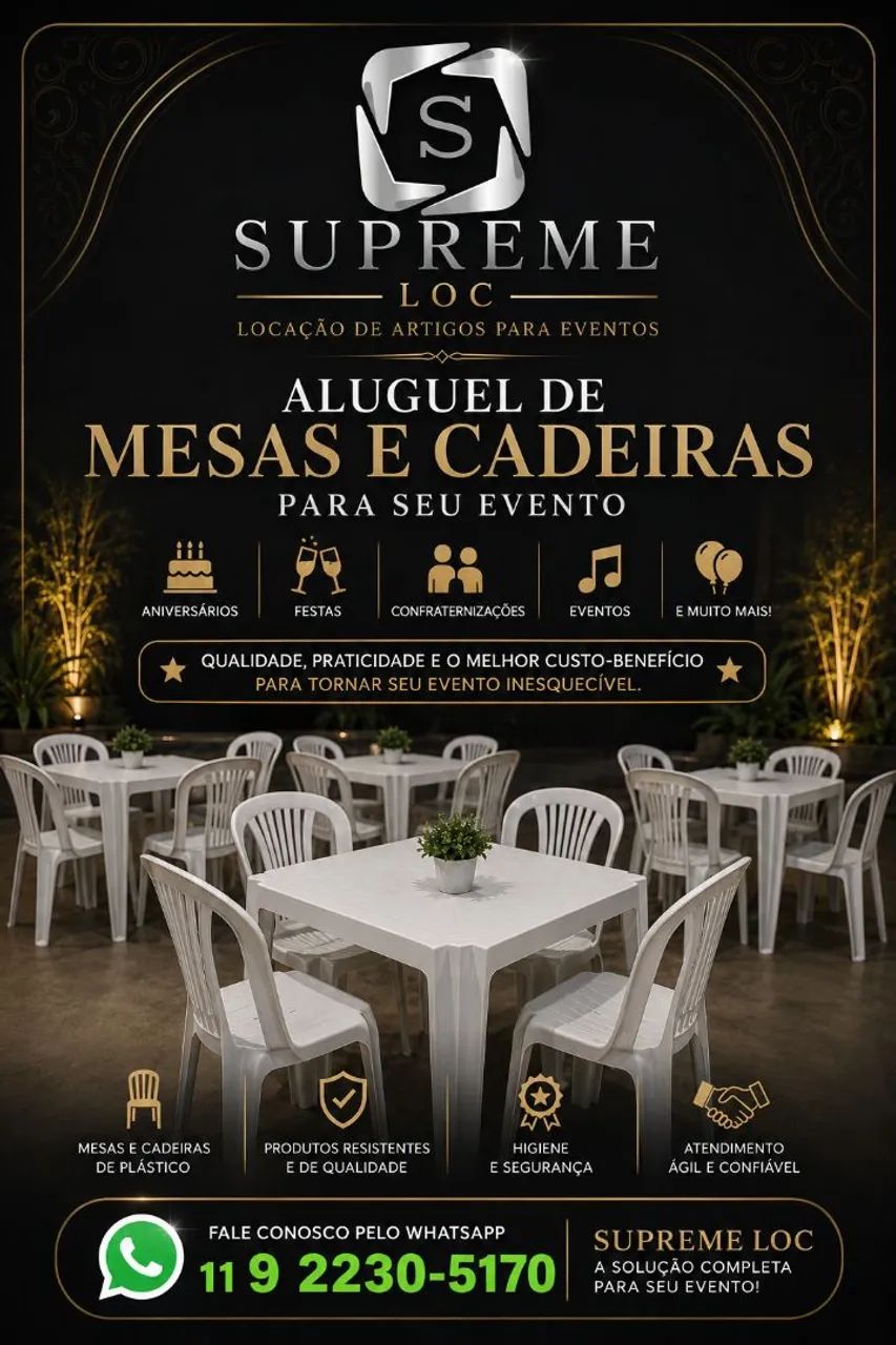 Aluguel de mesas e cadeiras  - Foto 2