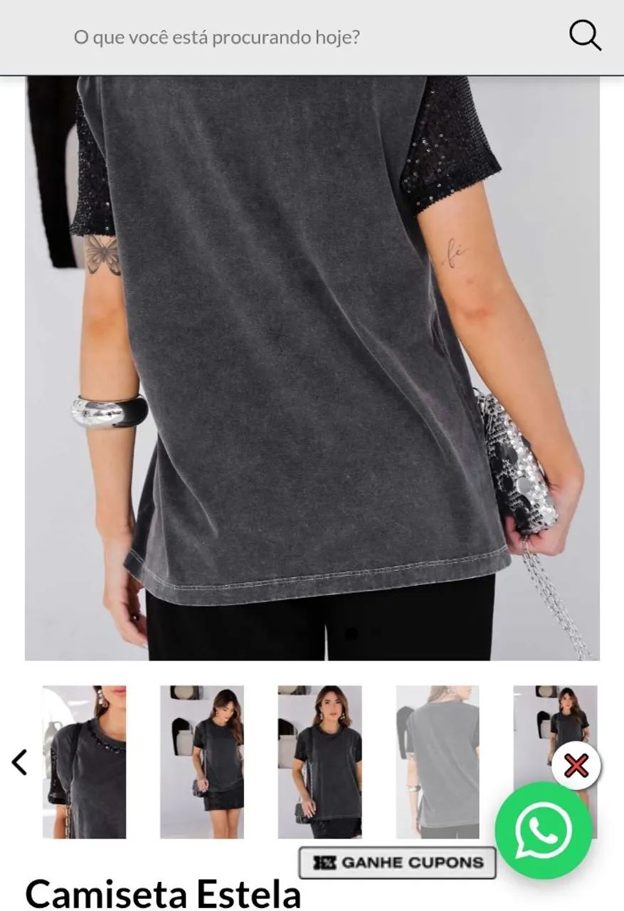 Camiseta Estonada com paete/pedras GG - Foto 3