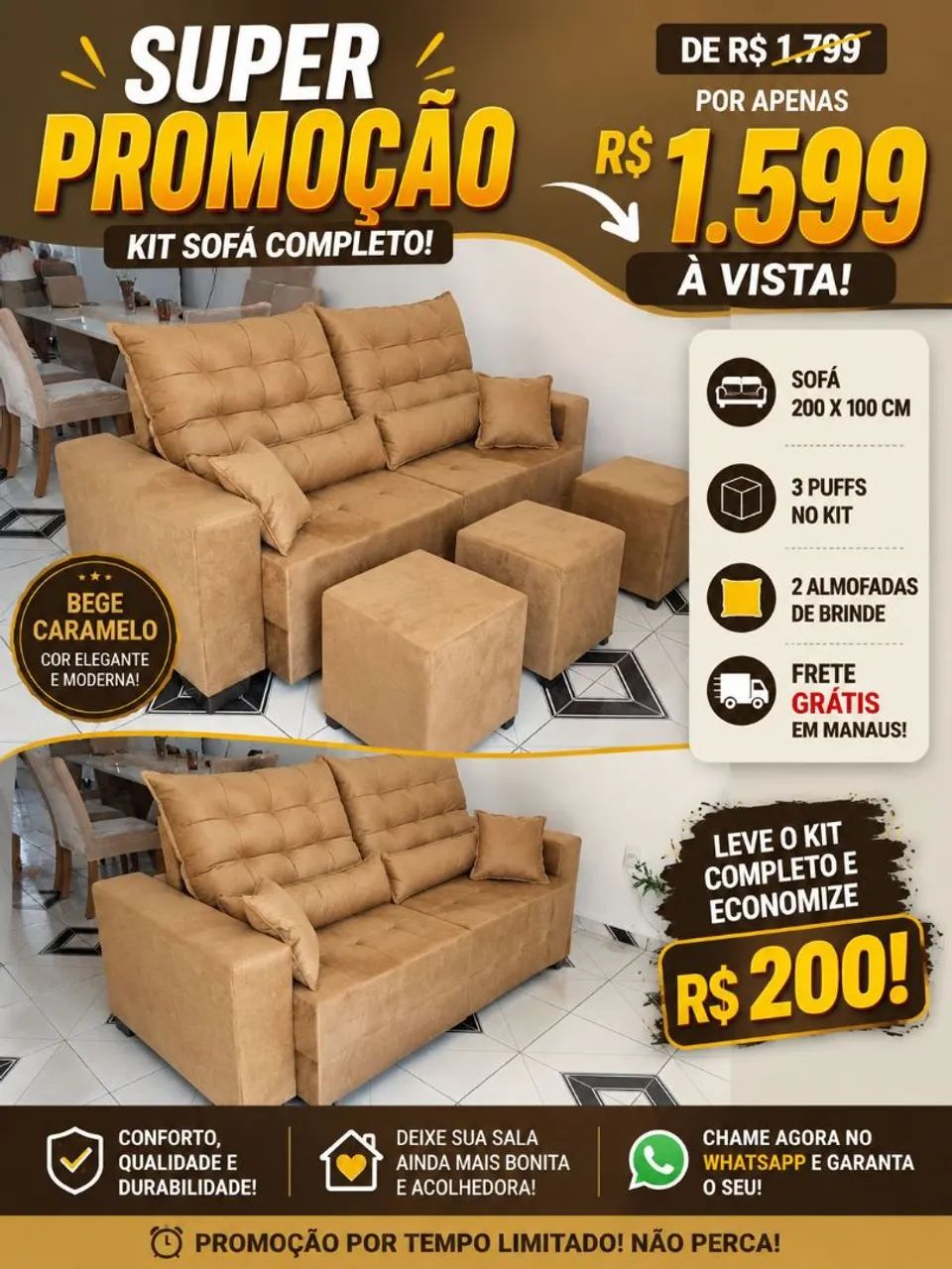 Sofás direto de fábrica