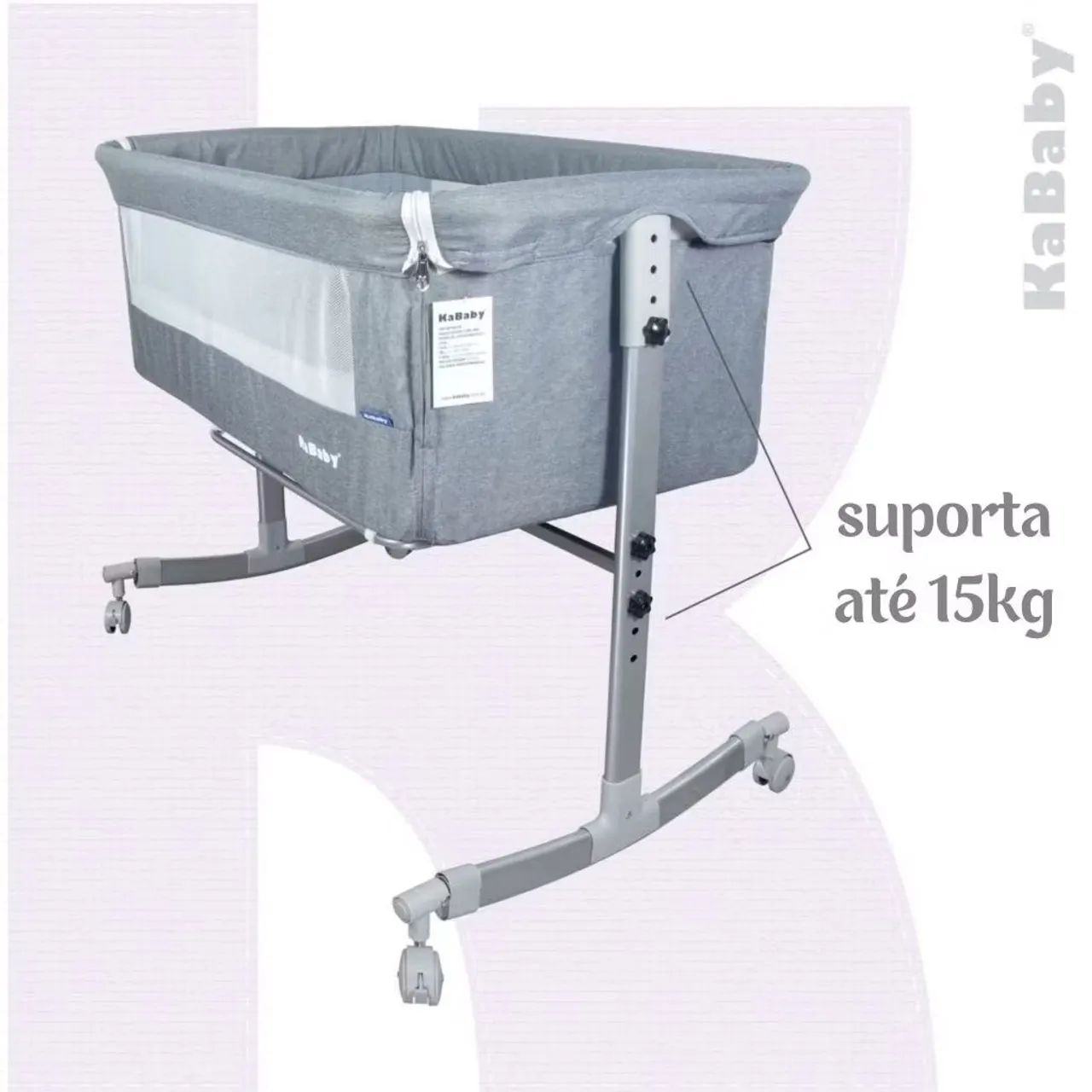 Berço Portátil Moisés Co-bed Cinza Kababy - Foto 3