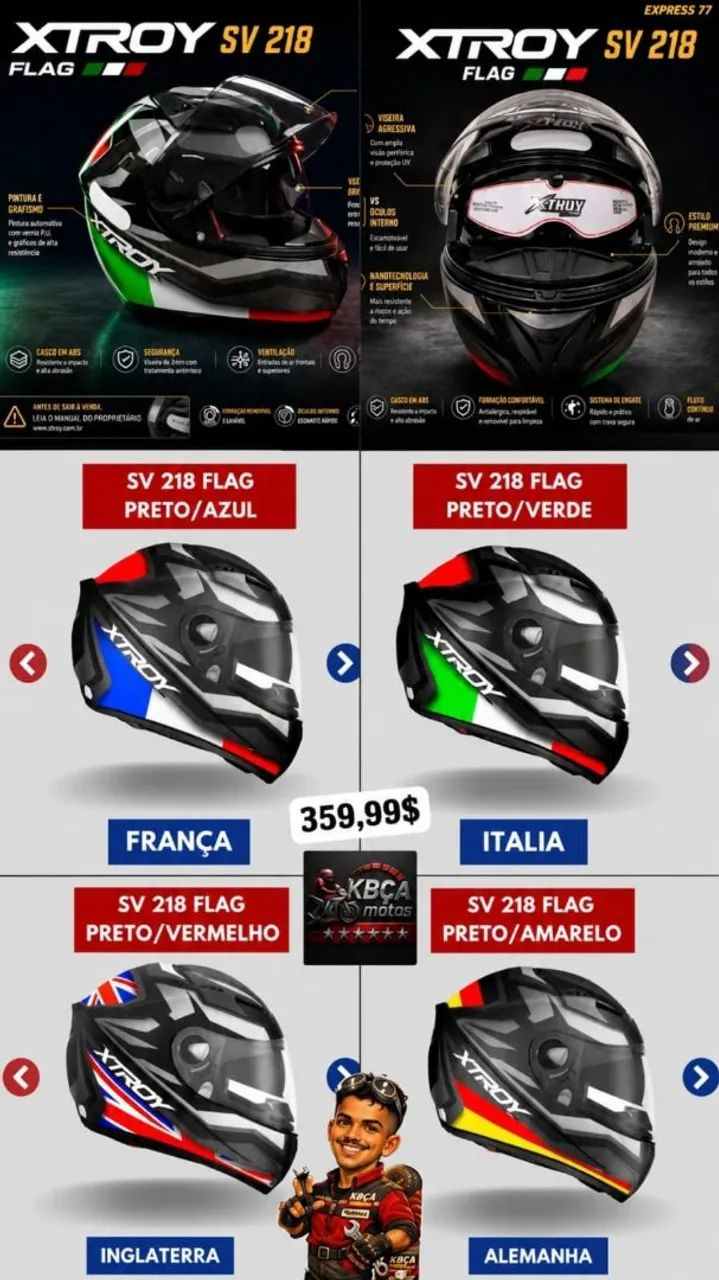 Capacete Xtroy com viseira interna.  - Foto 5