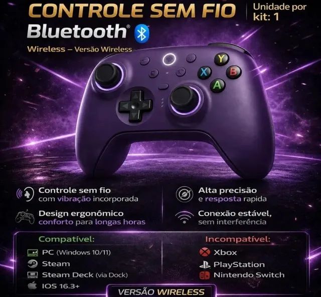 Controle Bluetooth 8BitDo Ultimate 2 com Dock para Nintendo Switch e Windows Bluetooth - Foto 3