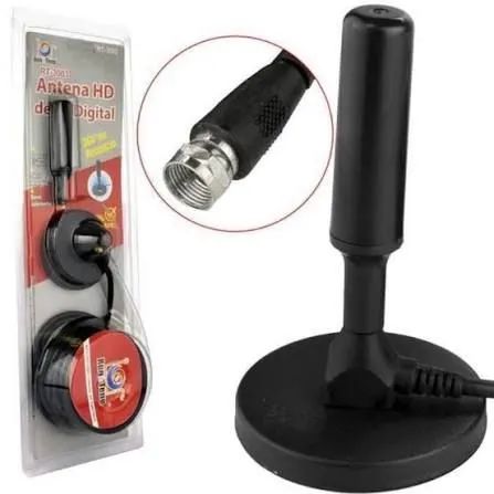 Antenas De Tv Digital Hd Externa Ou Interna Base Com Imã 5m - Foto 4