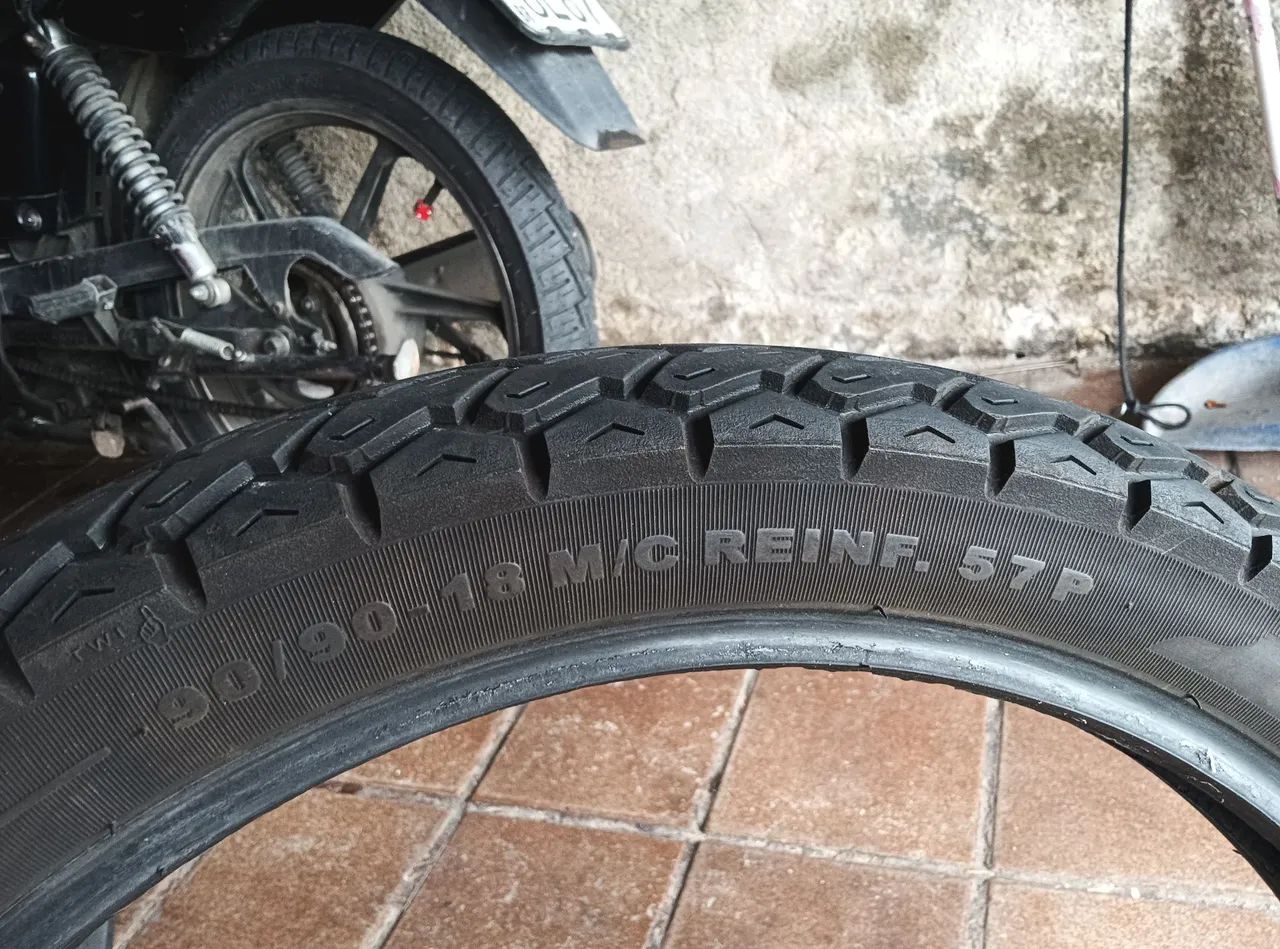 PAR PNEUS SEM CAMARA  CG TITAN FAN START YBR FACTOR  - Foto 5