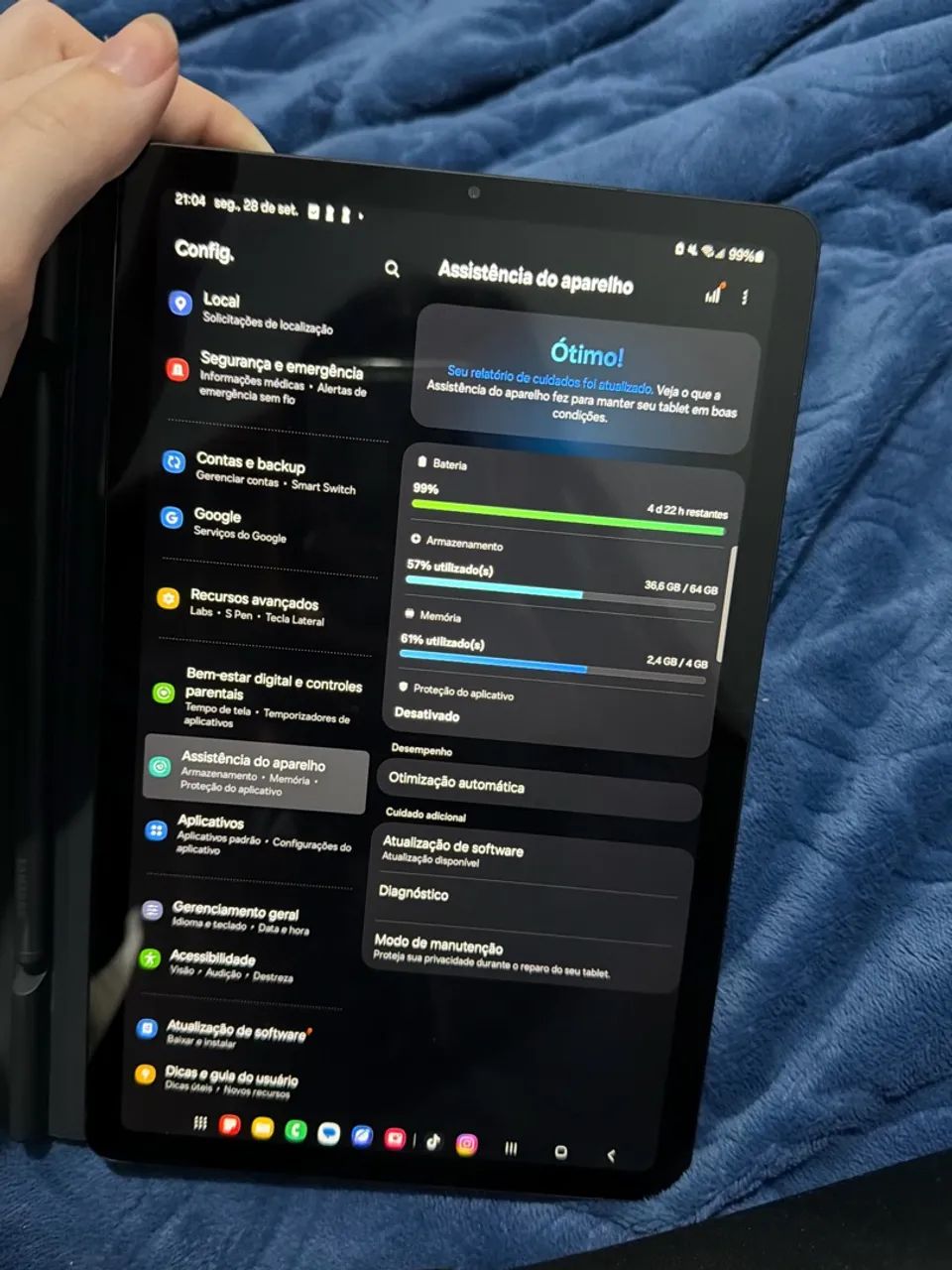 VENDO TABLET S6 LITE IMPECÁVEL + MOUSE E TECLADO - Foto 4