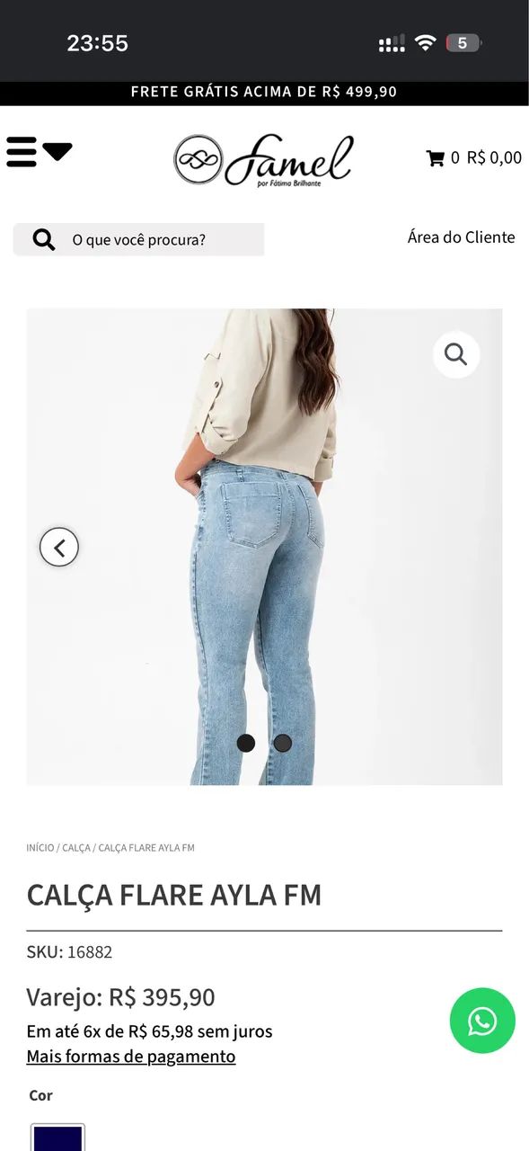 Calça Flare Jeans Famel 38