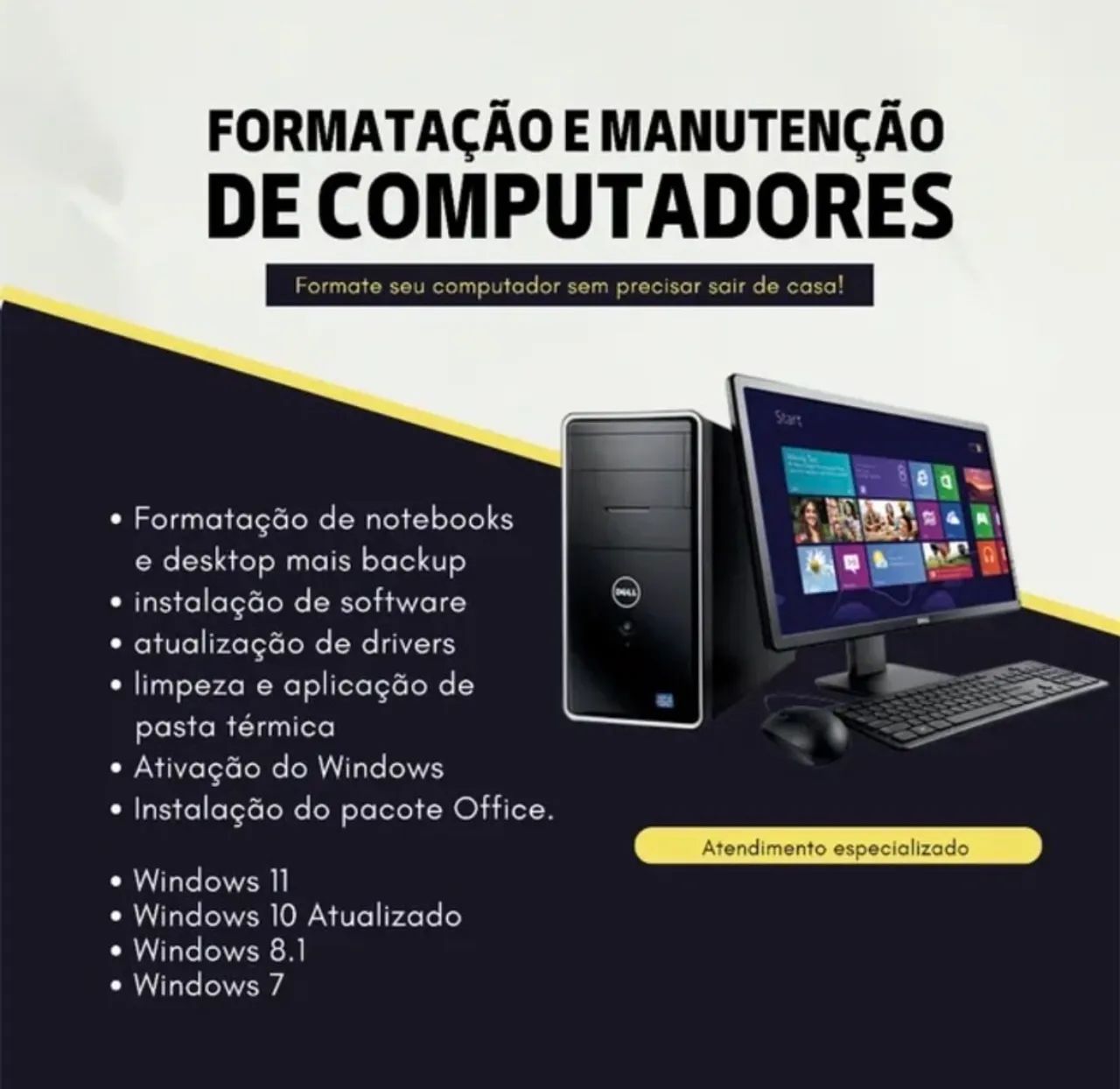 Formatação de computadores a domicílio 