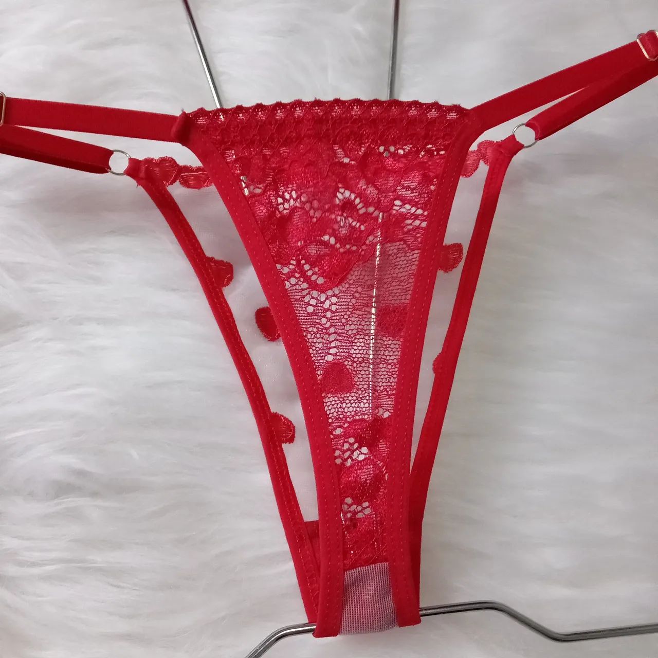 Conjunto lingerie em tule bordado e renda  - Foto 4