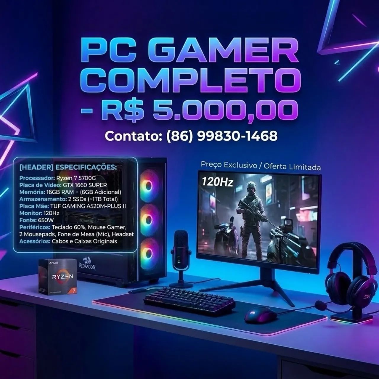 PC GAMER PC COMPLETO!!!