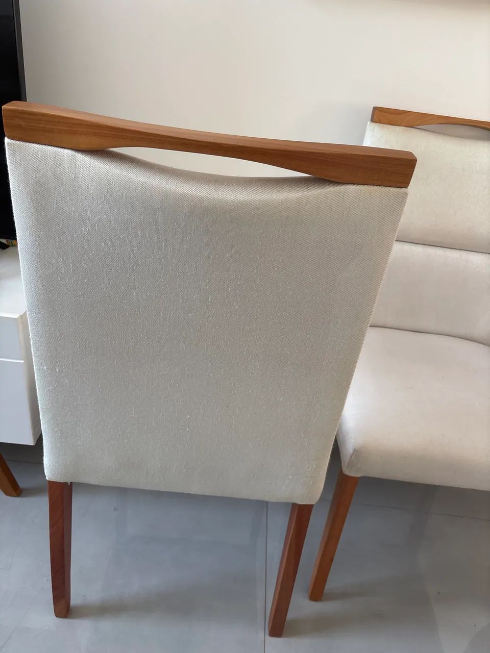 2 cadeiras de linho off para mesa de jantar  - Foto 2