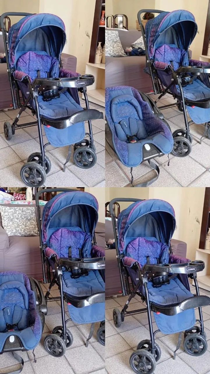 Carrinho + bebê conforto Cosco - Conjunto completo