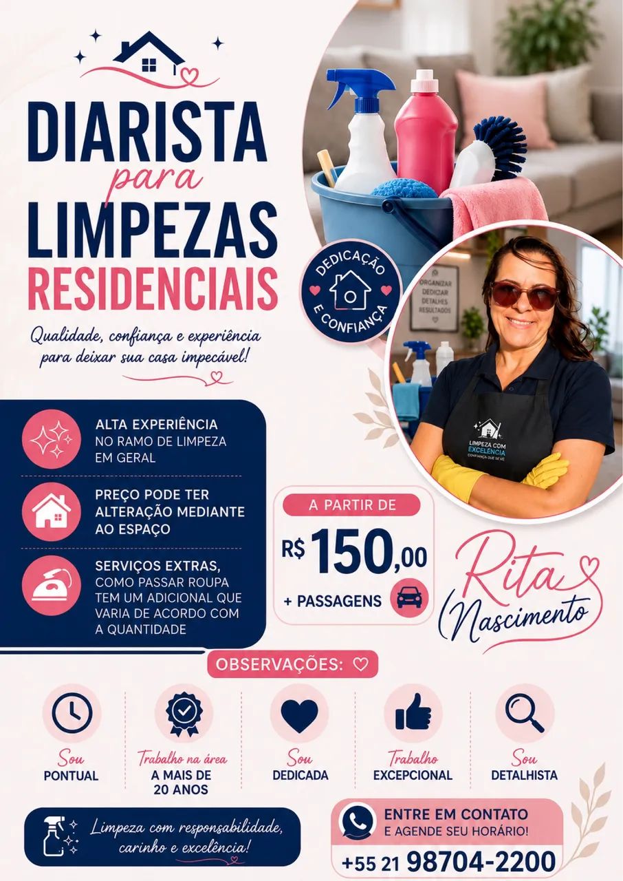 Diarista de limpeza 