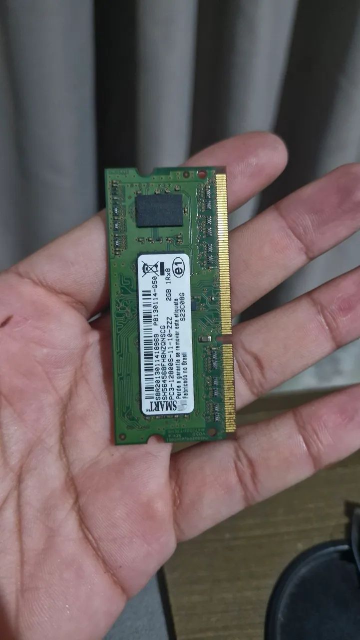 Memória RAM Notebook 2GB DDR3 1600MHz Smart PC3-12800S