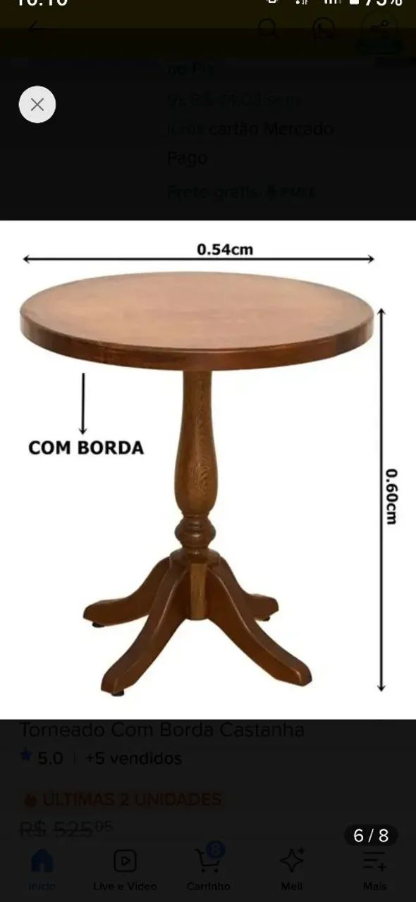 Mesa lateral vintage 