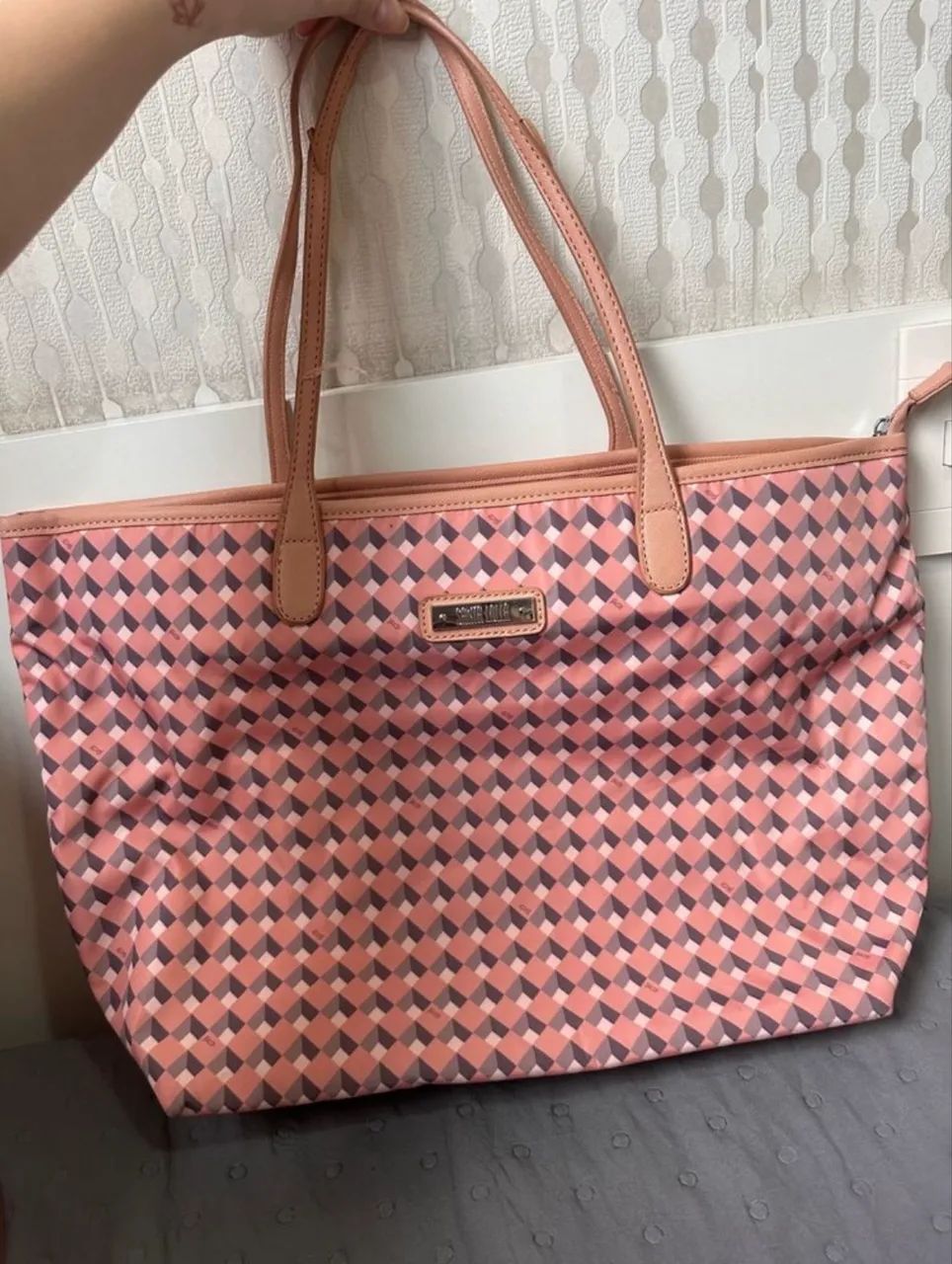 Bolsa geométrica rosa Santa Lolla 