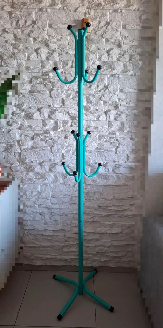 Cabideiro De Chão Mancebo Verde Azul Turquesa