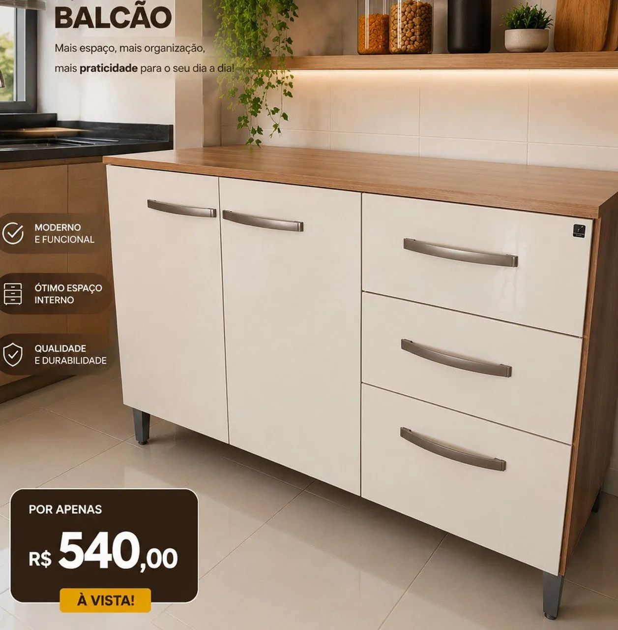 Balcão novo off white 