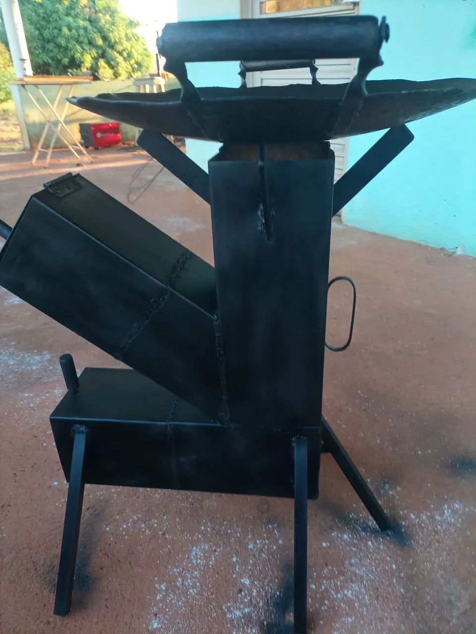 Fogareiro a lenha com tacho de disco de arado 