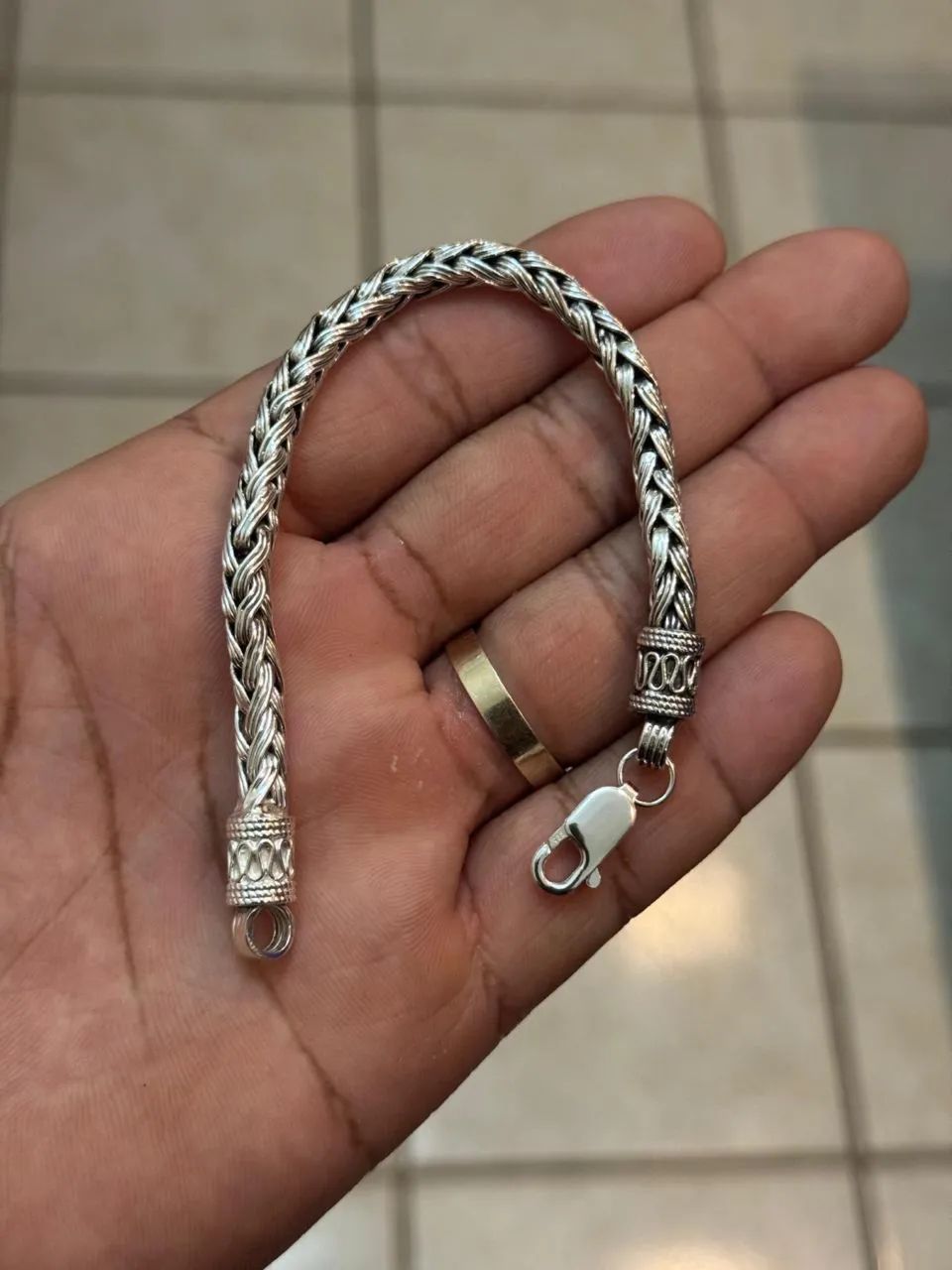 CONJUNTO CORRENTE CABEÇA DE DRAGÃO + PULSEIRA DE PRATA 950 BALI!! - Foto 3