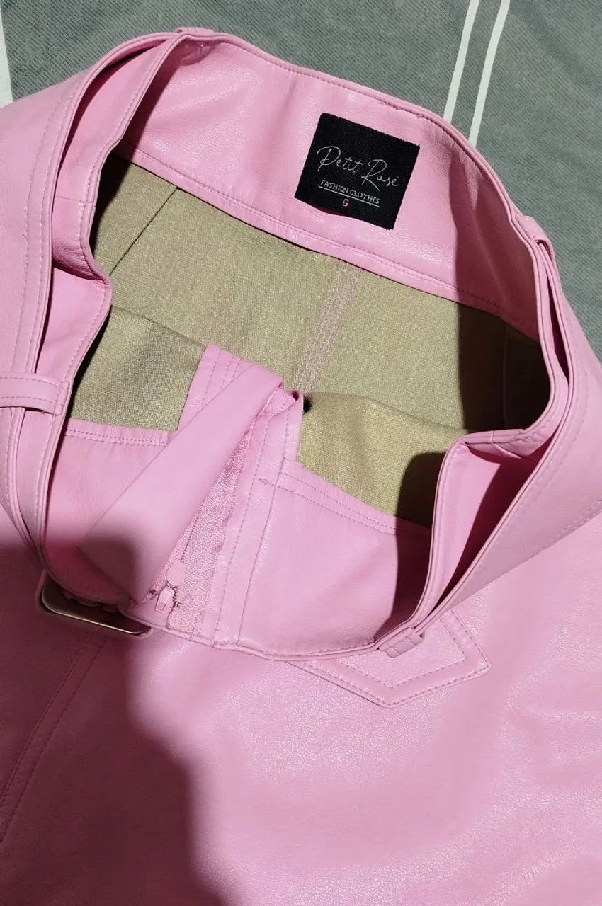 Saia rosa com cinto Petit Rose - G - Foto 4