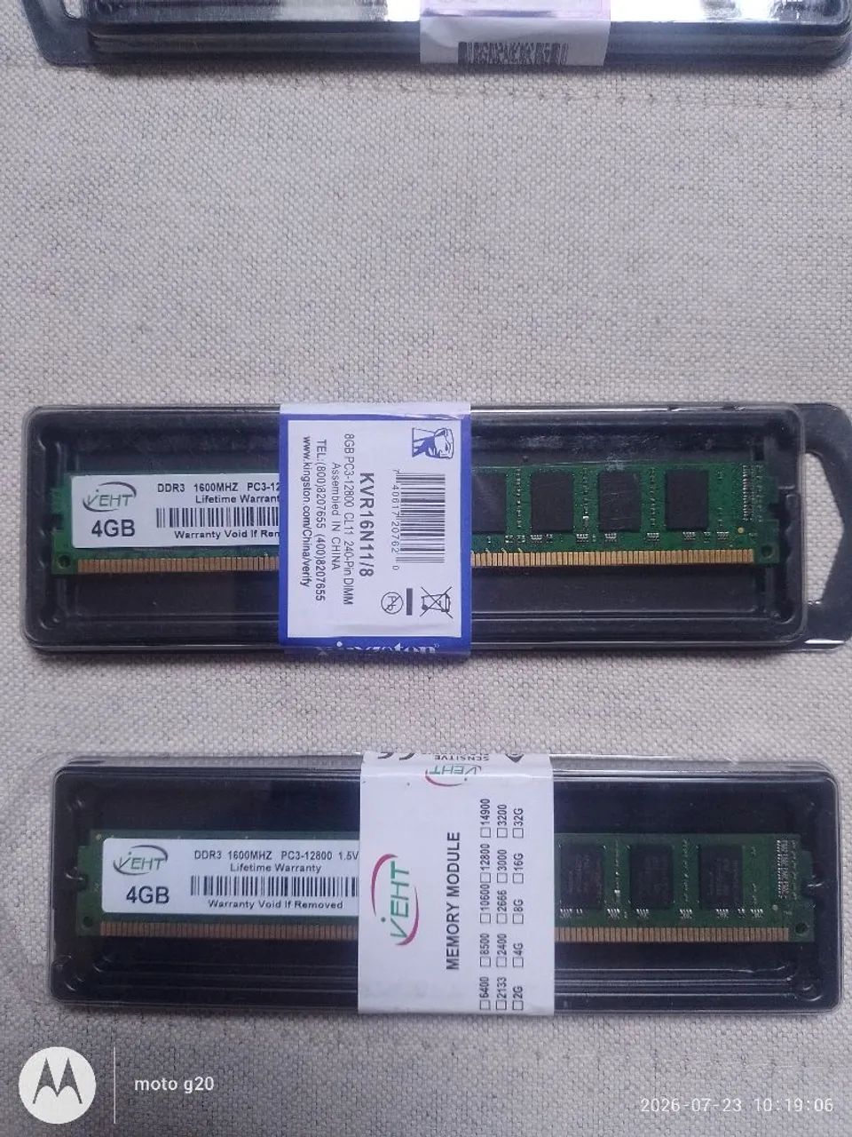 Memória RAM DDR3 4 e 2G