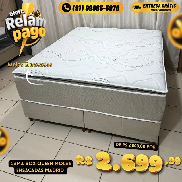Cama Box Queen Madrid Modelo de Luxo 