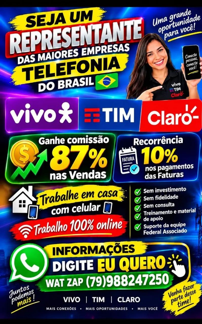 ESTAMOS RECRUTANDO CONSULTOR OBS: NÃO E CLT E COMO AUTÔNOMO!!