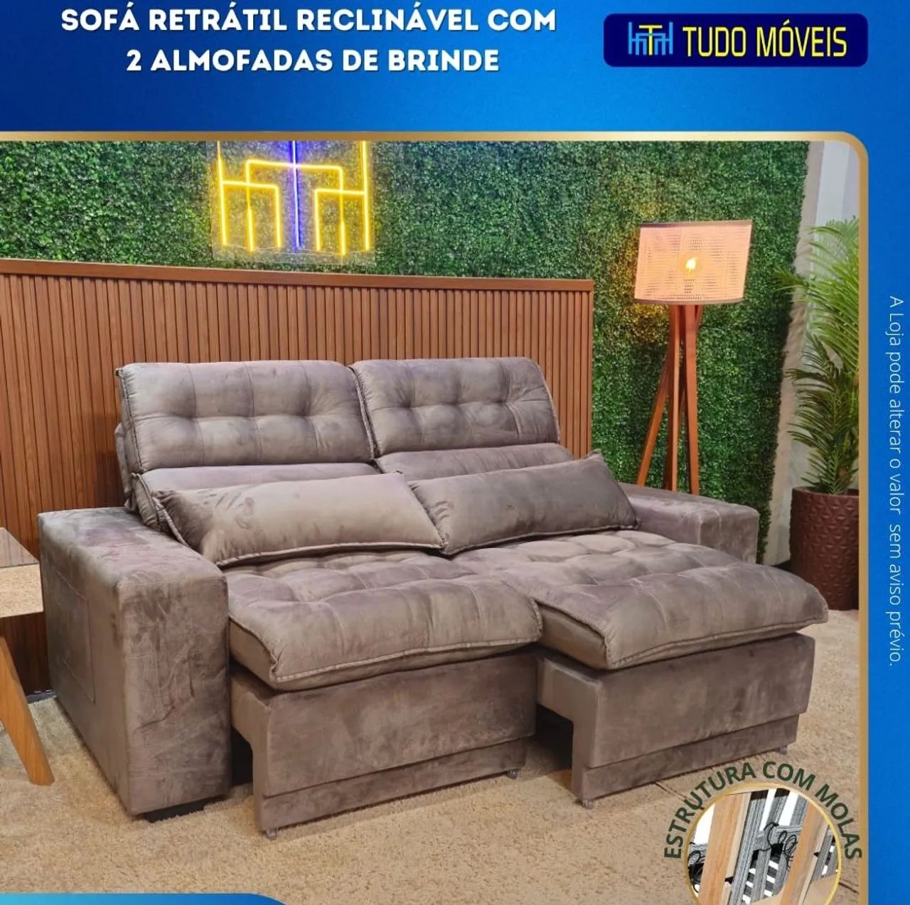 SOFA RETRÁTIL E RECLINÁVEL p/4 lugares - Foto 3