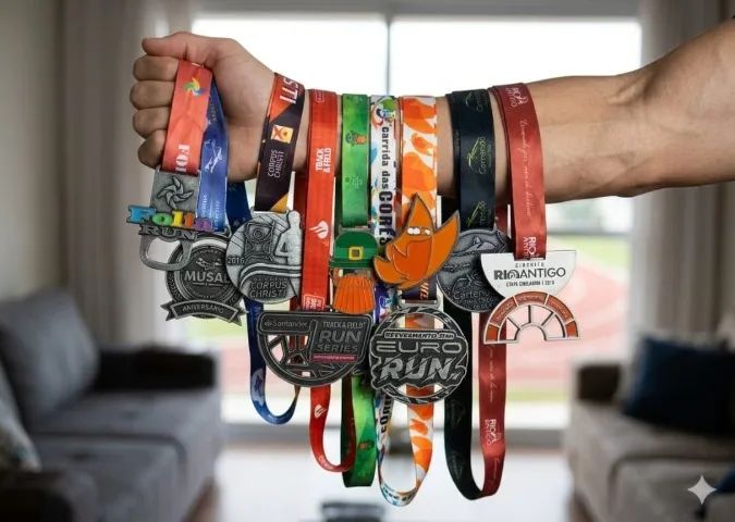 Kit 10 Medalhas de Corrida de Rua - Coleção Eventos  Várias Etapas - Foto 6