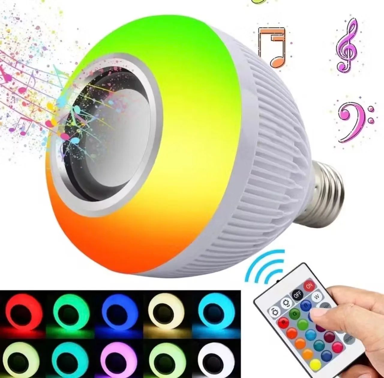 Lâmpada Bluetooth de Led caixa de som c/ controle - Foto 4
