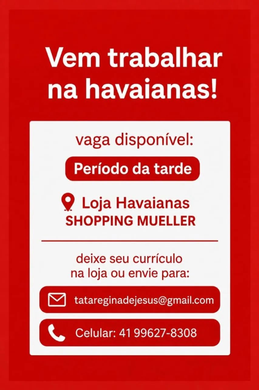 Vaga de vendas!