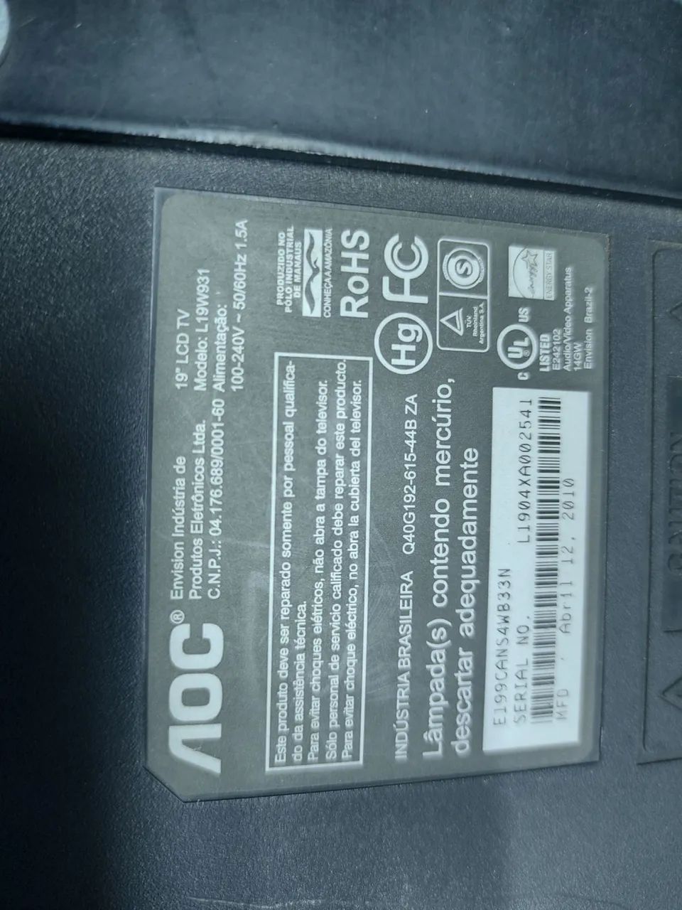 Tv AOC 19 Pol  já pronta pra pindurar - Foto 4