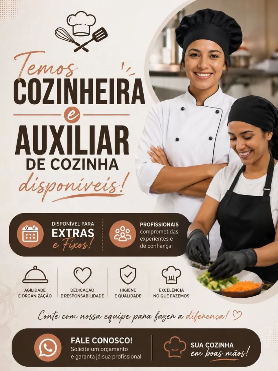 Disponível para extras e fixos 
