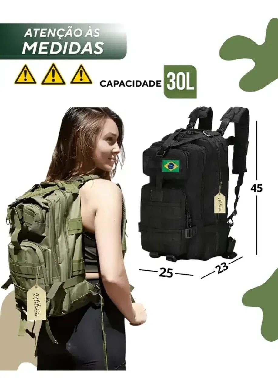Mochila Tatica Militar Reforçada Viagem 30l - Foto 6