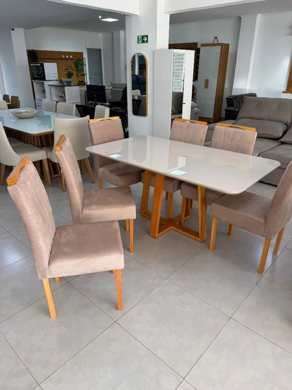 Mesa com 6 cadeiras estofadas, novas entrega rápida! - Foto 3