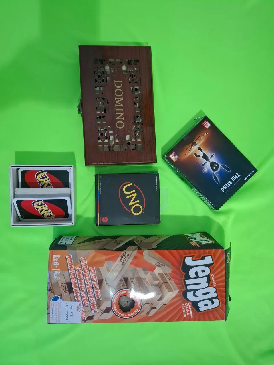 Kit Jogos (UNO, JENGA,DOMINÓ E THE MIND)