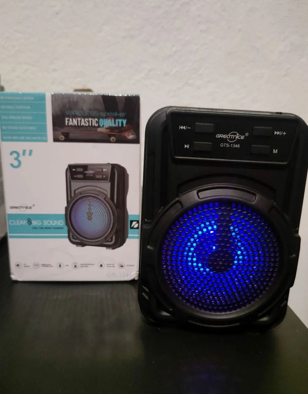Mini Caixinha De Som Portátil Bluetooth Com Alça Led Rgb Usb<br>