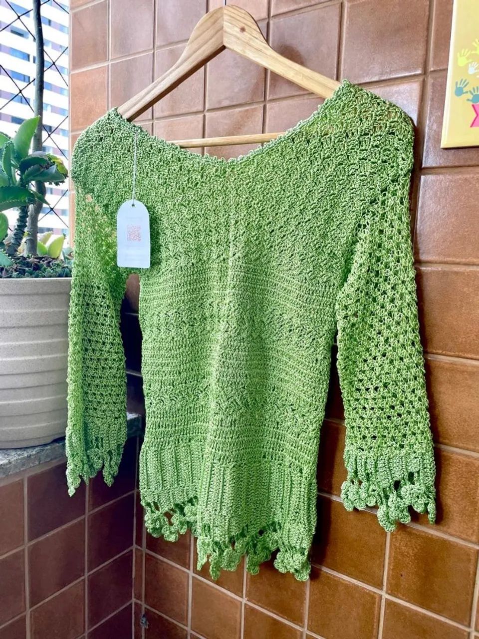 Blusa de crochê Linha de Seda