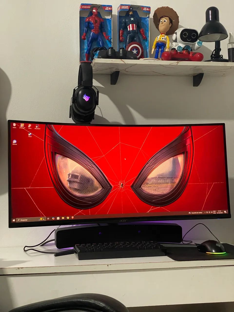 PC Gamer com Tela Ultrawide 34 polegadas Curvo 