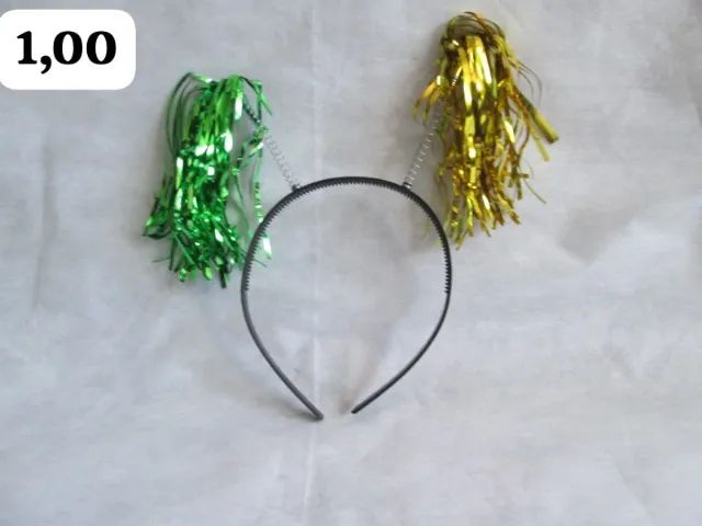 tiara com pompom verde e amarelo para copa do mundo