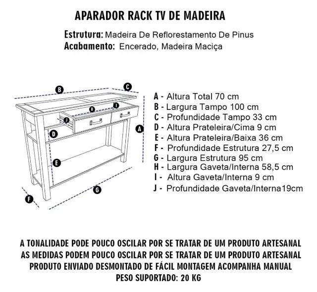 Aparador Rack de madeira - Foto 4