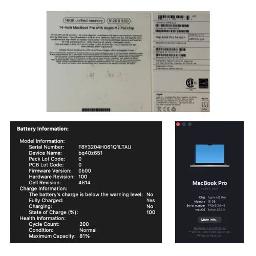 MacBook Pro CHIP M2 PRO 2023 14 Polegadas SSD 512GB 16GB Memória