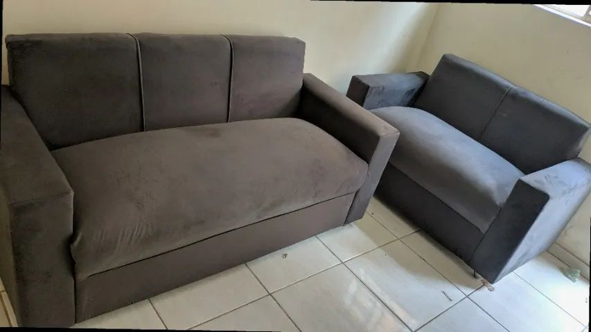 Sofá 2 e 3 pessoas Suede de qualidade D33 De alta qualidade Confortável Promoção - Foto 5