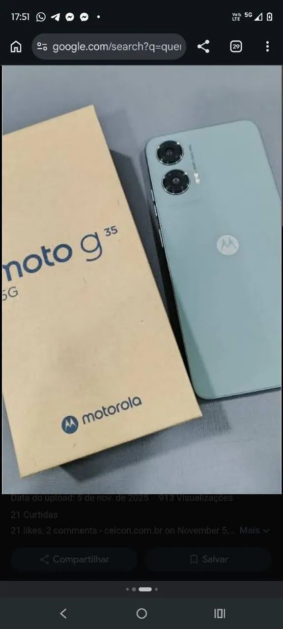 Celular Lacrado da Motorola G35 256Gb,5G.NFC,etc..