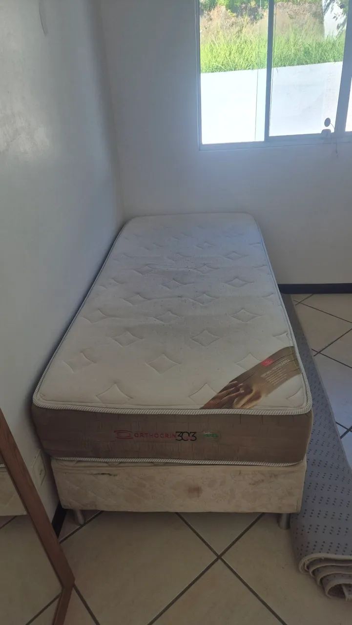 CAMA BOX COMPLETA COLCHÃO DE MOLAS ORTHOCRIN SOLTEIRO  - Foto 2